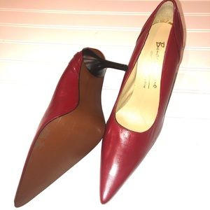 NWOB Buongiorno Shoes S 38 Red Stilettos Leather.
